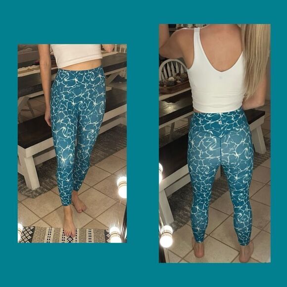 Buffbunny Collection Limitless Turquoise Blue Reflective Side Pocket 7/8 Legging - Picture 2 of 5